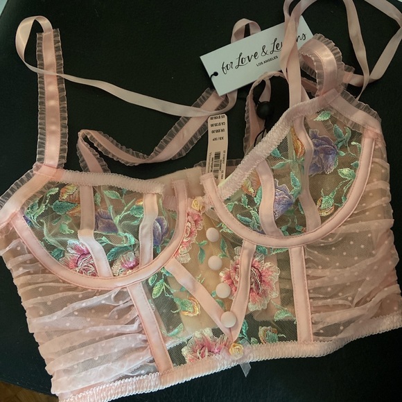 For Love And Lemons Other - FOR LOVE AND LEMONS ROSE WATERCOLOR BUSTIER💕